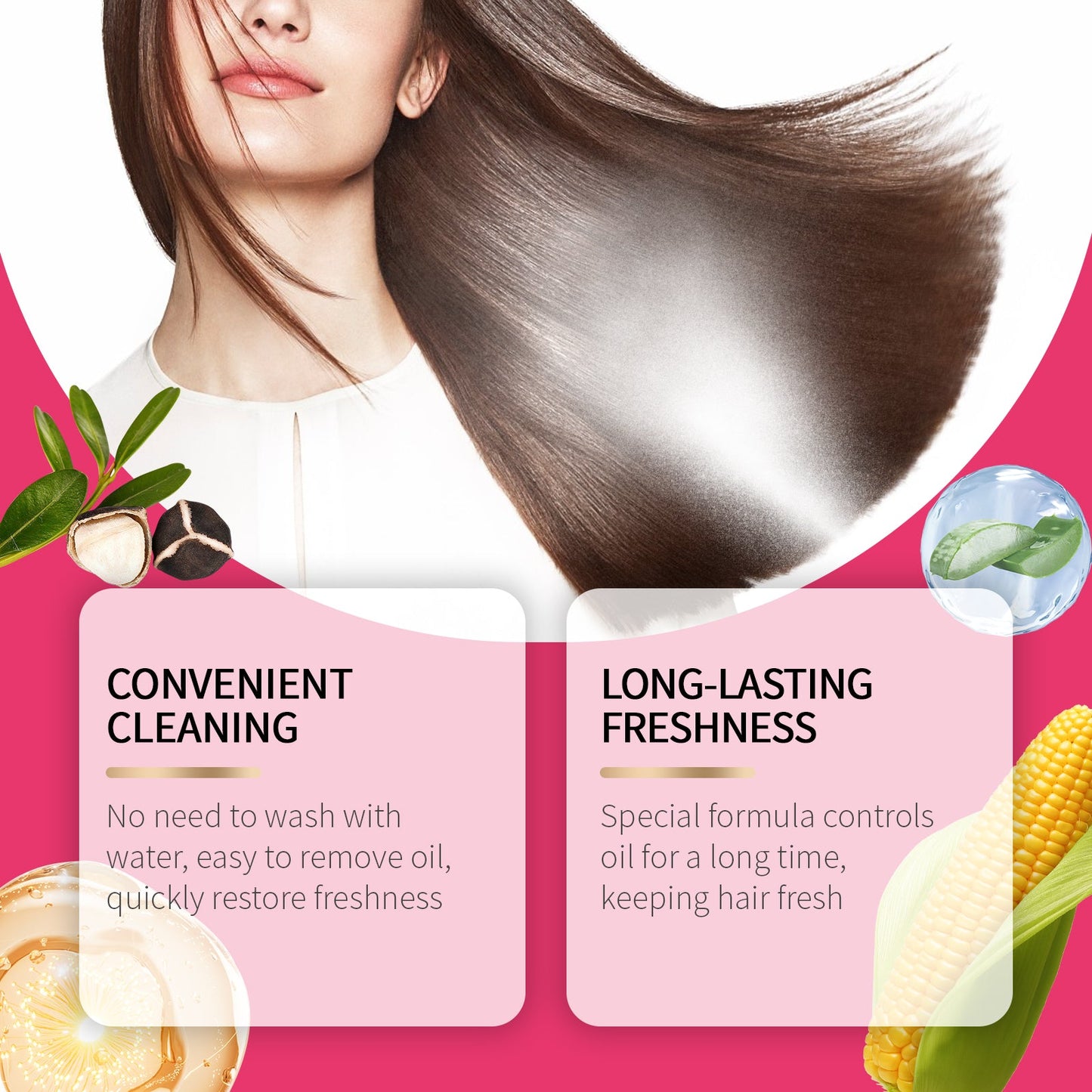 Dry Hair Spray Lazy Fluffy Hair Gel Refreshing Degreasing Hair Leave-In Styling Long Duration Dry Hair Spray - Korvel