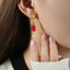 Natural Stone Freshwater Pearl Dangle Earrings - Korvel