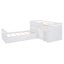 Cama loft twin en forma de L que ahorra espacio con 7 cajones - Blanca