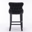 Elegant Black Velvet Wing Back Bar Stool Set of 2