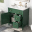 Vanidad de baño verde de 30" con lavabo y almacenamiento