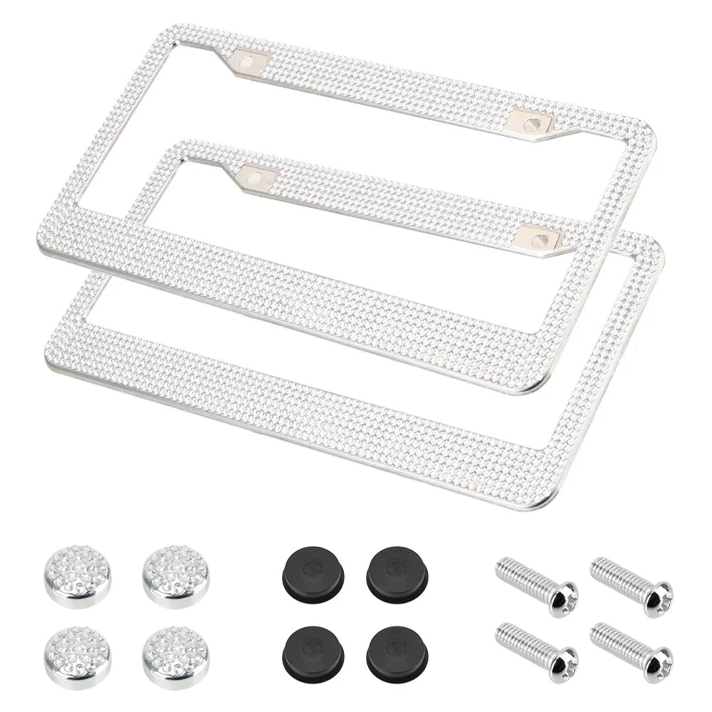 Juego de Marcos para Placas de Licencia con Brillantes Strass