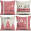 Pink Cartoon Christmas Pillowcase - Premium Linen Cushion Cover