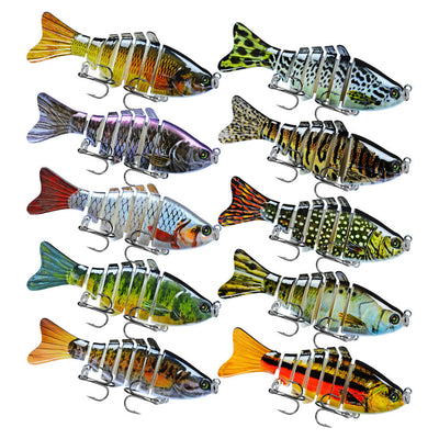 10cm Luya Bait Multi-Section Fish Plastic Hard Bait 15.5g Seven Sections Luya Bionic Bait Section Long Distance Cast Fake Bait Bait - Korvel