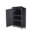 Black Bathroom Cabinet Triangle Corner Storage Cabinet with Adjustable Shelf Modern Style MDF Board - Korvel