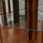 Elegante vitrina de esquina con estantes de vidrio ajustables