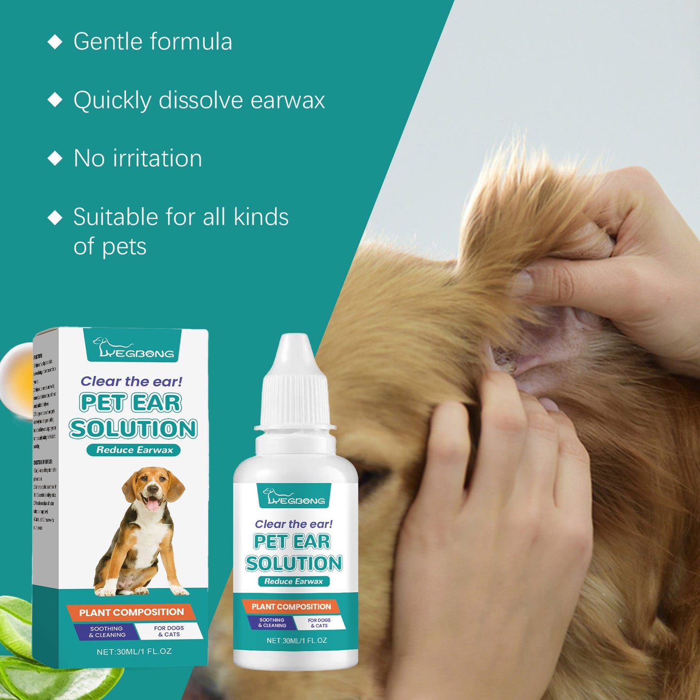 Premium Pet Ear Cleaning Wipes for Cats and Dogs