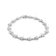 14K White Gold Diamond Flower Blossom Link Bracelet - Size 7"