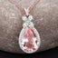 Colgante de Morganita y Diamante Blanco de 8.14 Quilates en Oro Rosa de 14K