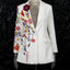 Blazers brodés floraux élégants en trois dimensions