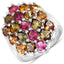 5.89 Carat Multi Tourmaline Sterling Silver Cocktail Ring