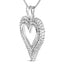 Collar de Colgante en Forma de Corazón Abierto de Diamante Creado en Laboratorio de Plata Esterlina