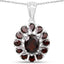 Elegant 13.82 Carat Garnet & White Topaz Jewelry Set in Sterling Silver