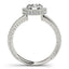 Bague de fiançailles en diamant pavé avec bord milgrain en or blanc 14 carats
