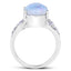 4.12 Carat Genuine Triplet Opal and Tanzanite Sterling Silver Ring