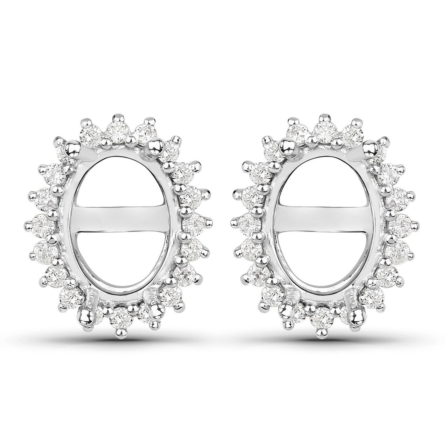 Pendientes Semi Montura de Diamante Blanco Genuino de 0.26 Quilates en Oro Blanco de 14K