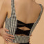 Sostén Activo Houndstooth con Espalda Cruzada