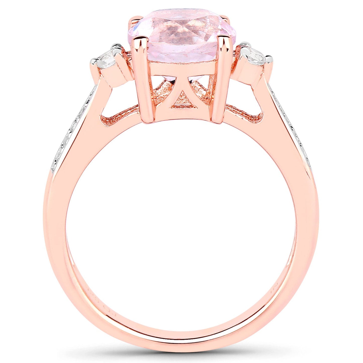 2.73 Carat Kunzite and White Topaz Sterling Silver Ring
