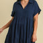 Vestido Casual de Talla Grande en Azul Marino Oscuro para Mujeres