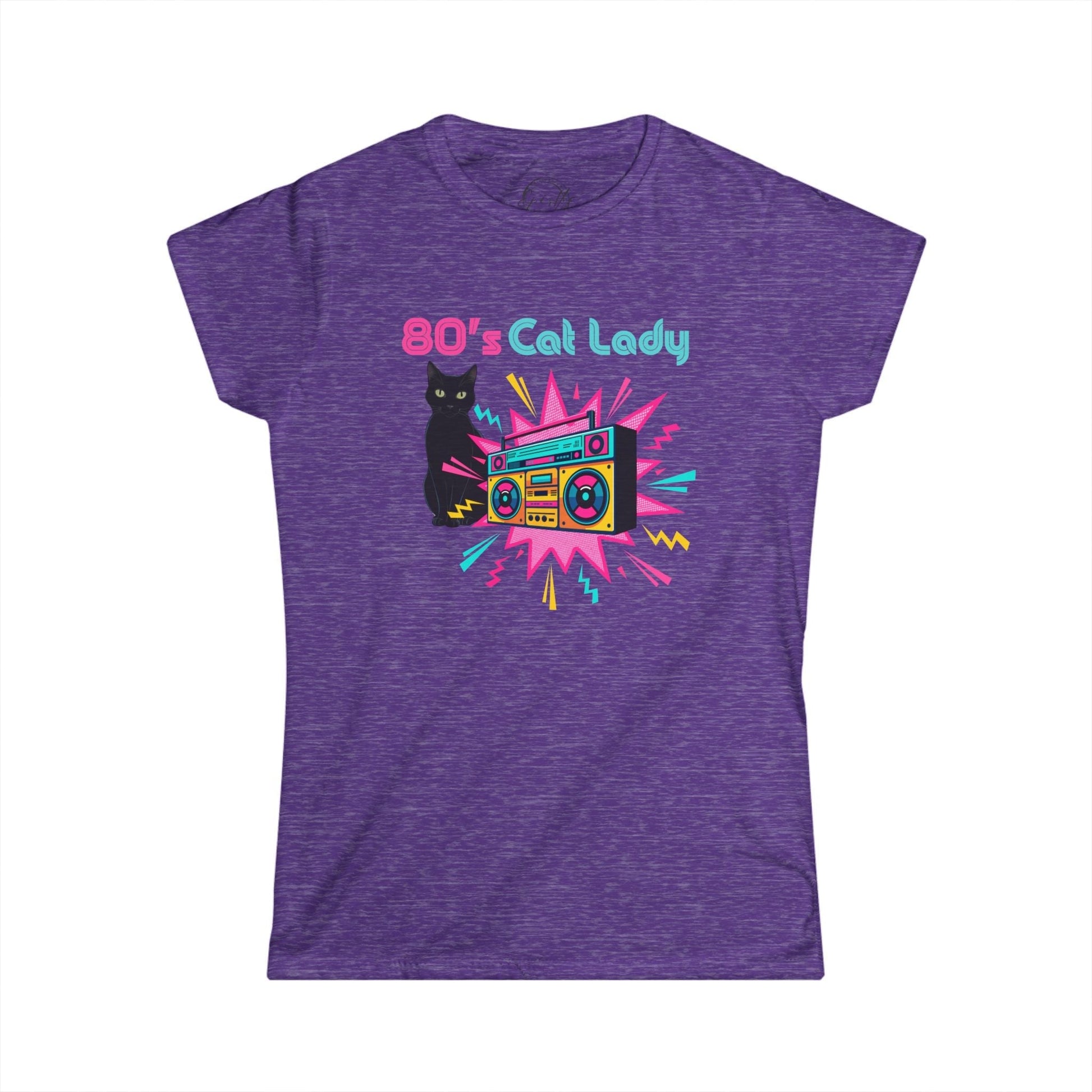 Retro 80's Cat Lover Graphic Tee - Whimsical Style for Feline Fans - Korvel