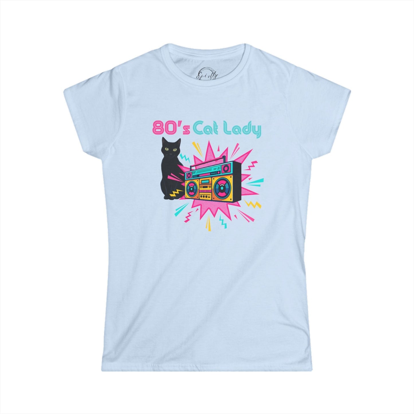 Retro 80's Cat Lover Graphic Tee - Whimsical Style for Feline Fans - Korvel