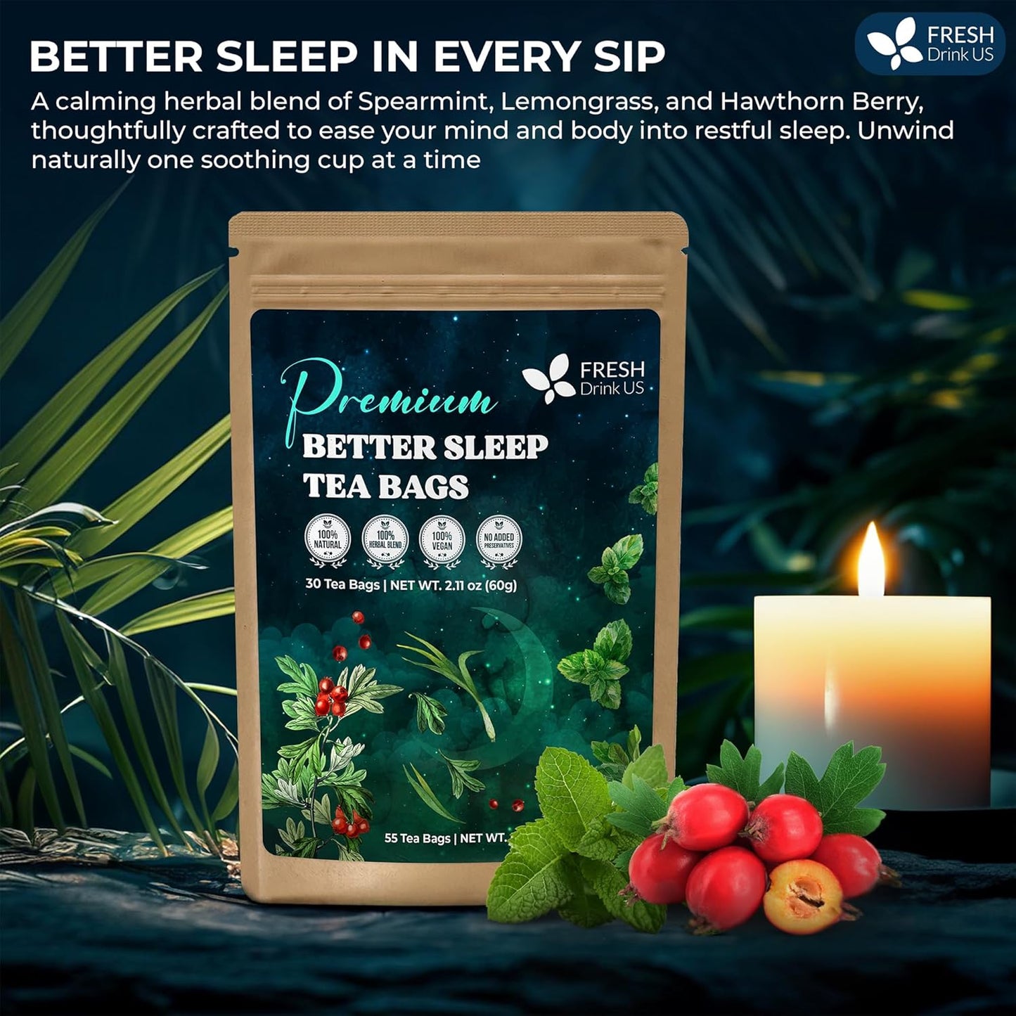 Mezcla de Té Herbal Premium para Dormir - Sin Cafeína a Granel