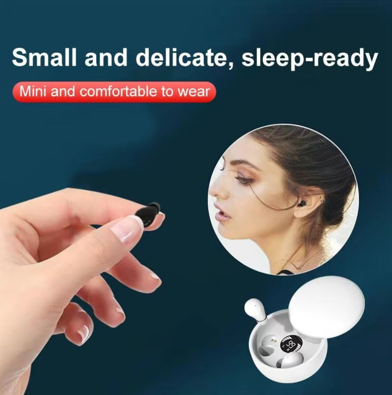 Auriculares Mini EchoDotz - Auriculares Bluetooth 5.4 Ultra-Ligeros