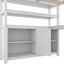 Wood Loft Bed with Cabinet and Bookshelf, Full Size Loft with Wardrobe and Desk for Kids,White - Korvel