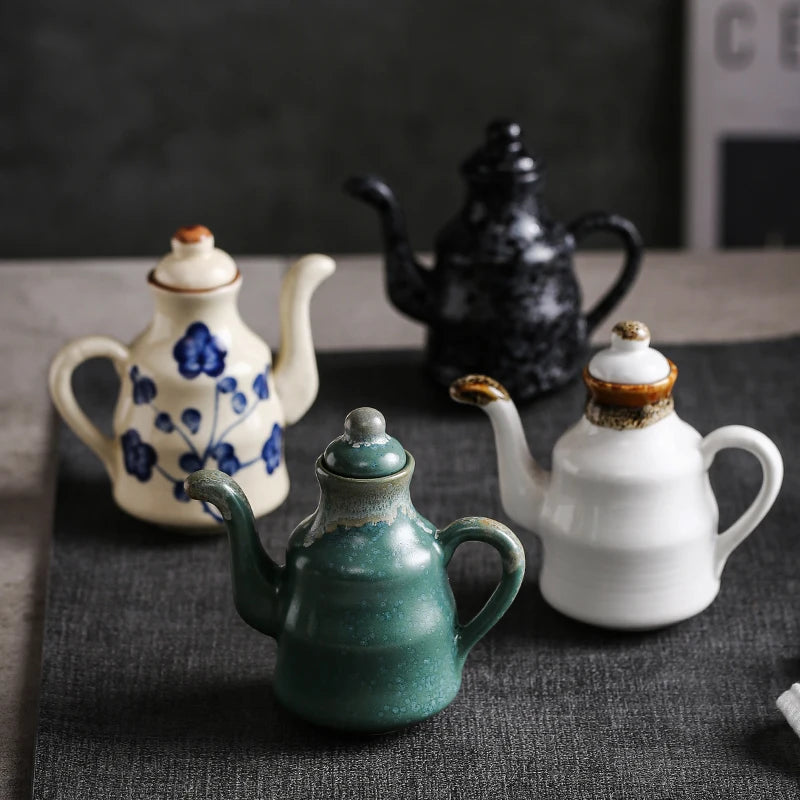 Ceramic Blue and White Kuibai Oil and Vinegar Dispenser