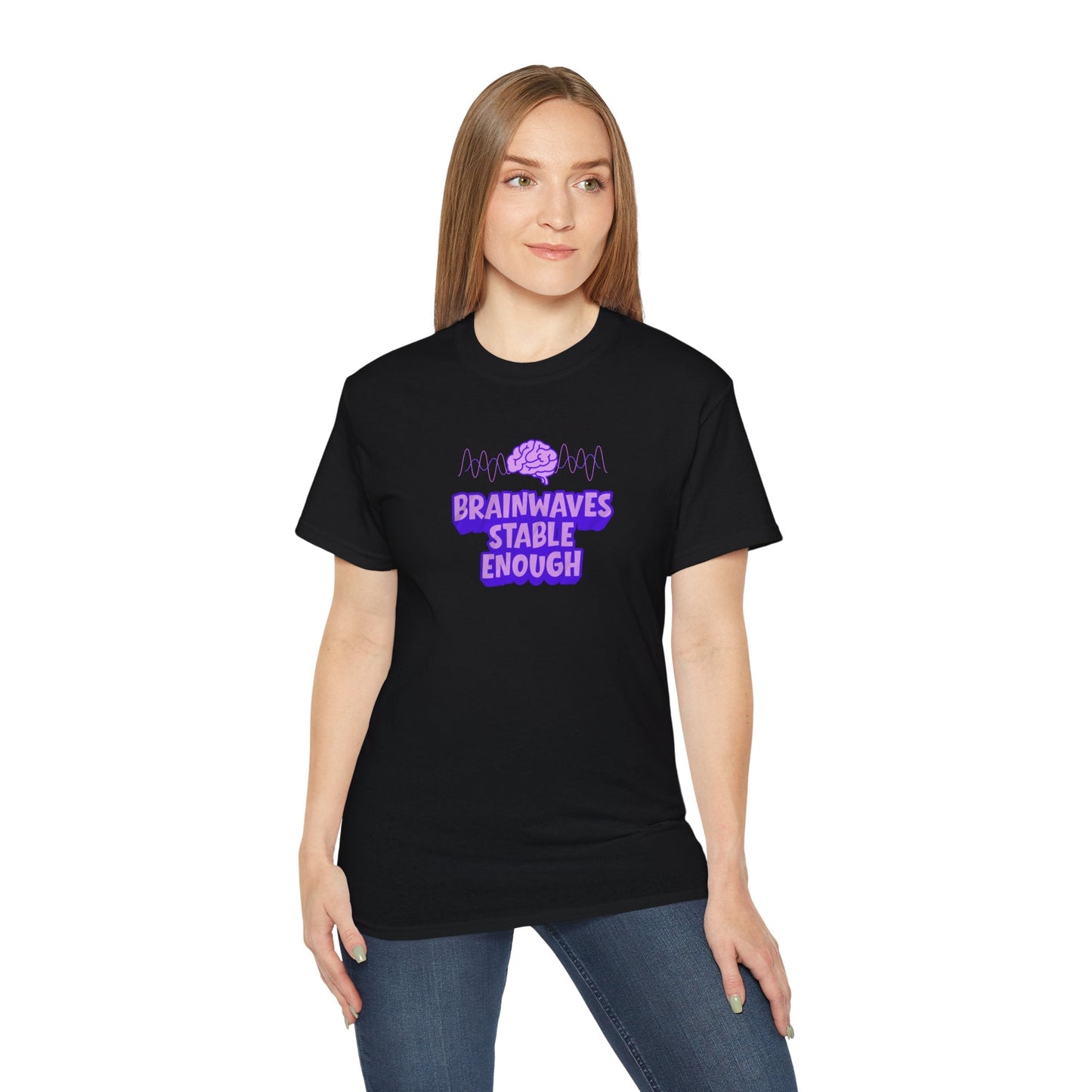 T-shirt unisexe en coton lourd Brainwaves Stable Enough
