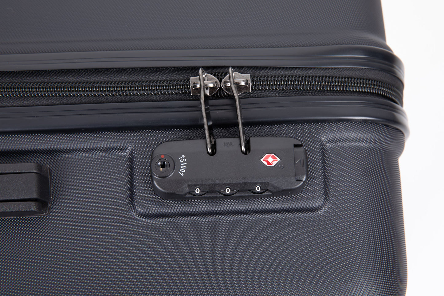 3 Piece Luggage Sets ABS Lightweight Suitcase with Two Hooks, Spinner Wheels, TSA Lock, (20/24/28) Black - Korvel