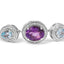 .925 Sterling Silver Amethyst & Blue Topaz Lariat Bolo Bracelet