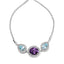 .925 Sterling Silver Amethyst & Blue Topaz Lariat Bolo Bracelet