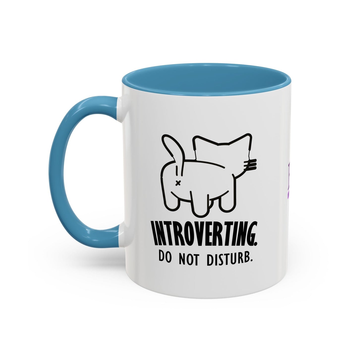 Introvertido. No molestar. Taza de café de gato en dos tonos