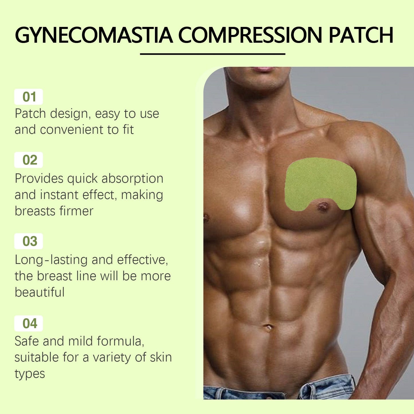 Parche Adhesivo Reafirmante para el Pecho Masculino para el Cuidado del Contorno