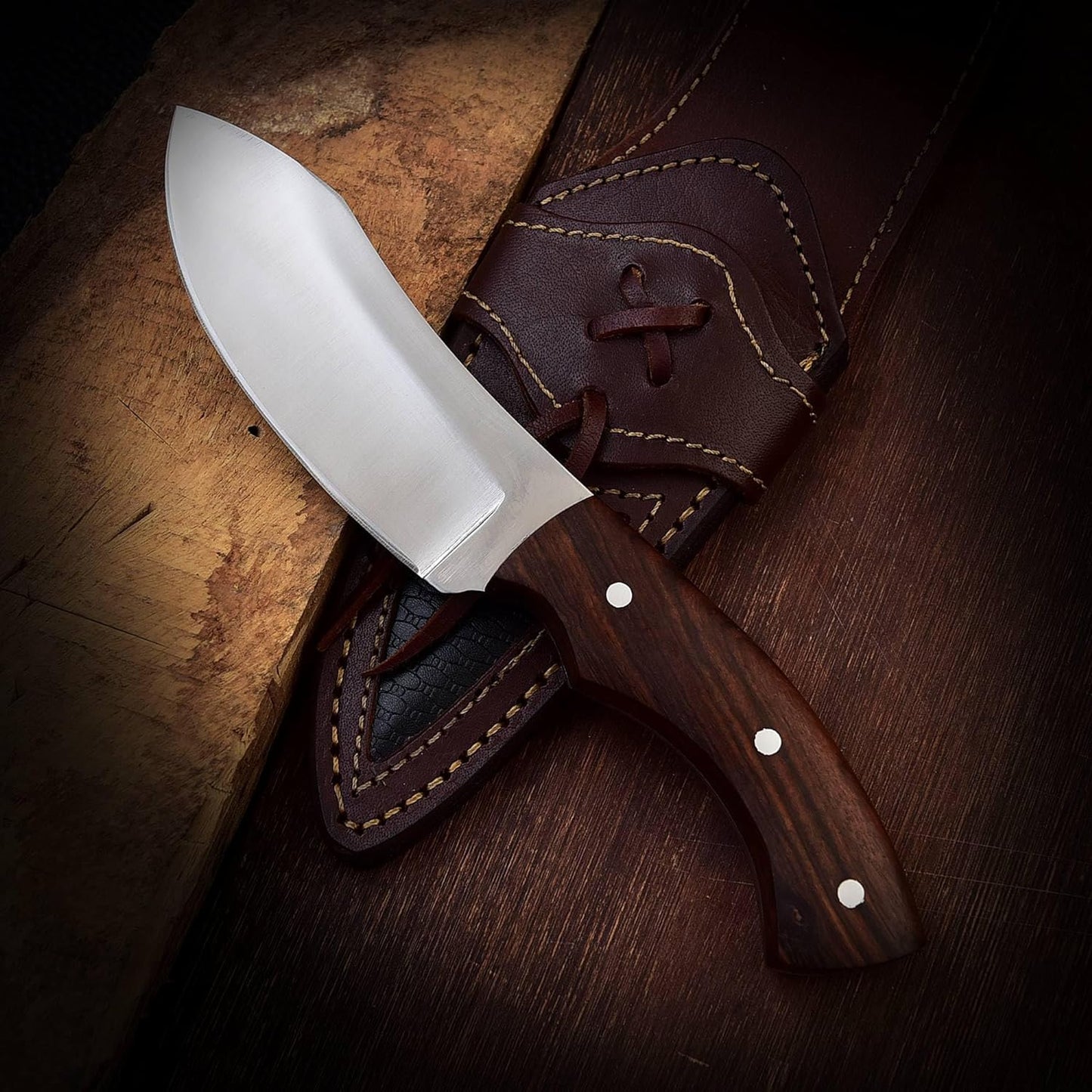 TimberStrike Tactical Survival Knife – 9-Inch O1 Steel Blade with Elegant Walnut Handle - Korvel