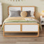 Modern Style Queen Size Solid Wood Platform Bed for Kids, Teens, Adults, No Need Box Spring, Walnut and White - Korvel