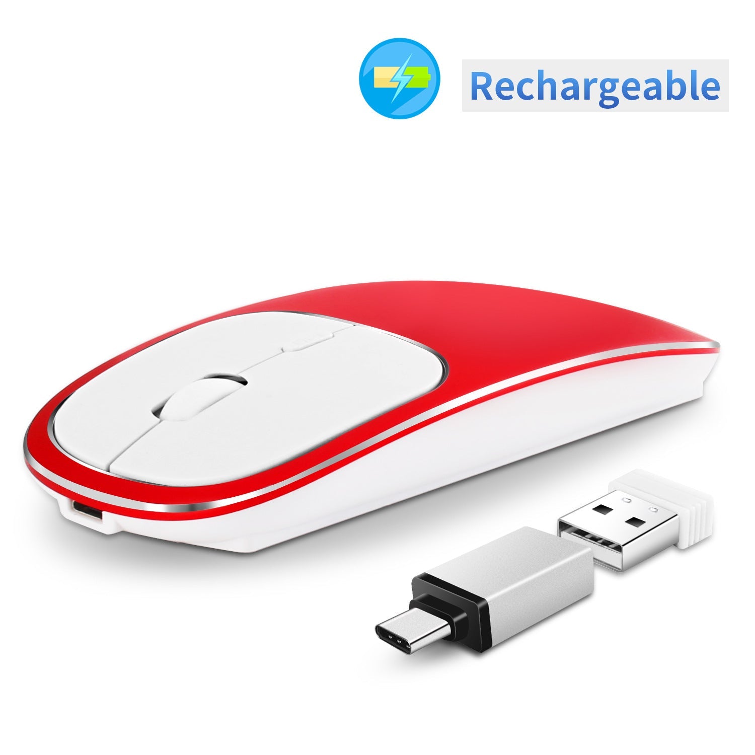 Wireless Mouse Charging Silent 2.4G Mouse Male and Female Portable Desktop Notebook Office - Korvel
