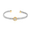 Bracelet jonc en argent sterling plaqué or 18K avec accents en diamant