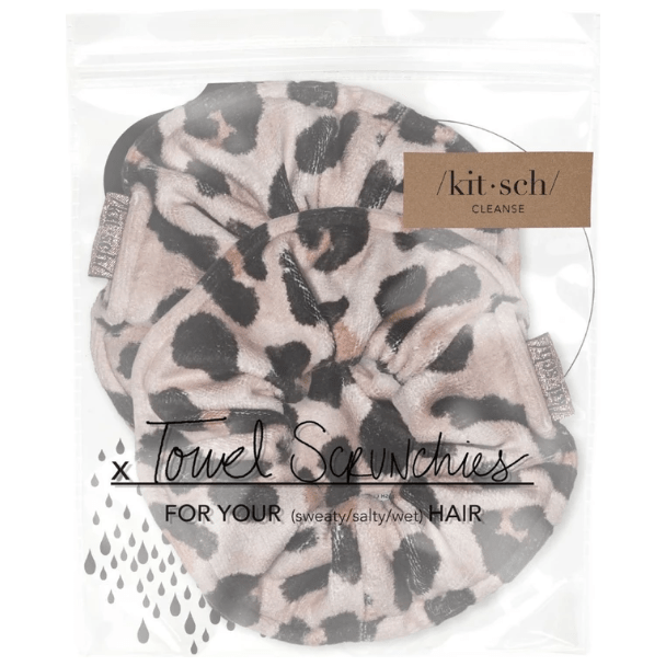 Kitsch Leopard Microfiber Towel Scrunchies