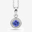 1.05 Carat Genuine Tanzanite & White Topaz Pendant in Sterling Silver