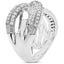 Anillo Cruzado de Diamante Blanco de 0.55 Quilates en Plata de Ley