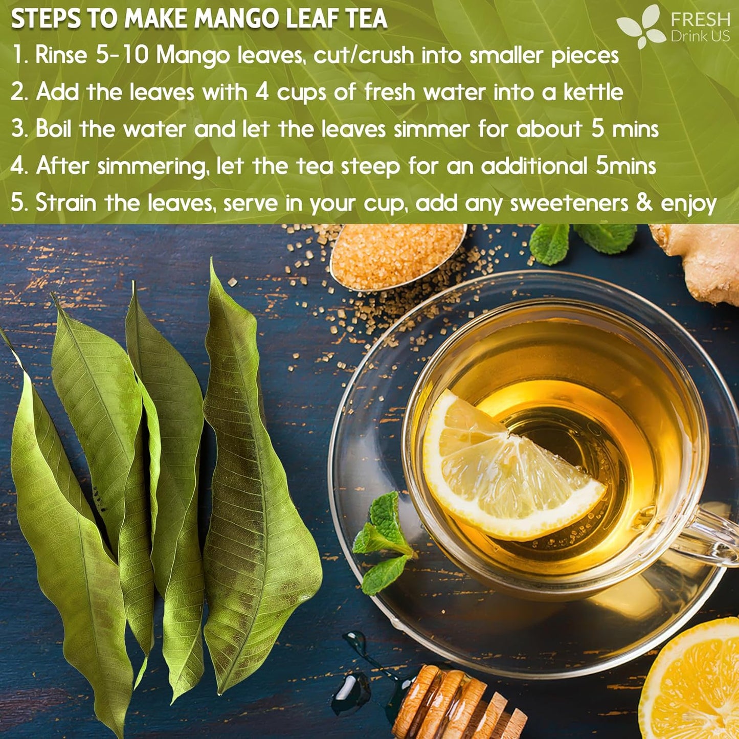 Premium Mango Leaf Herbal Tea - 100% Natural Dried Leaves