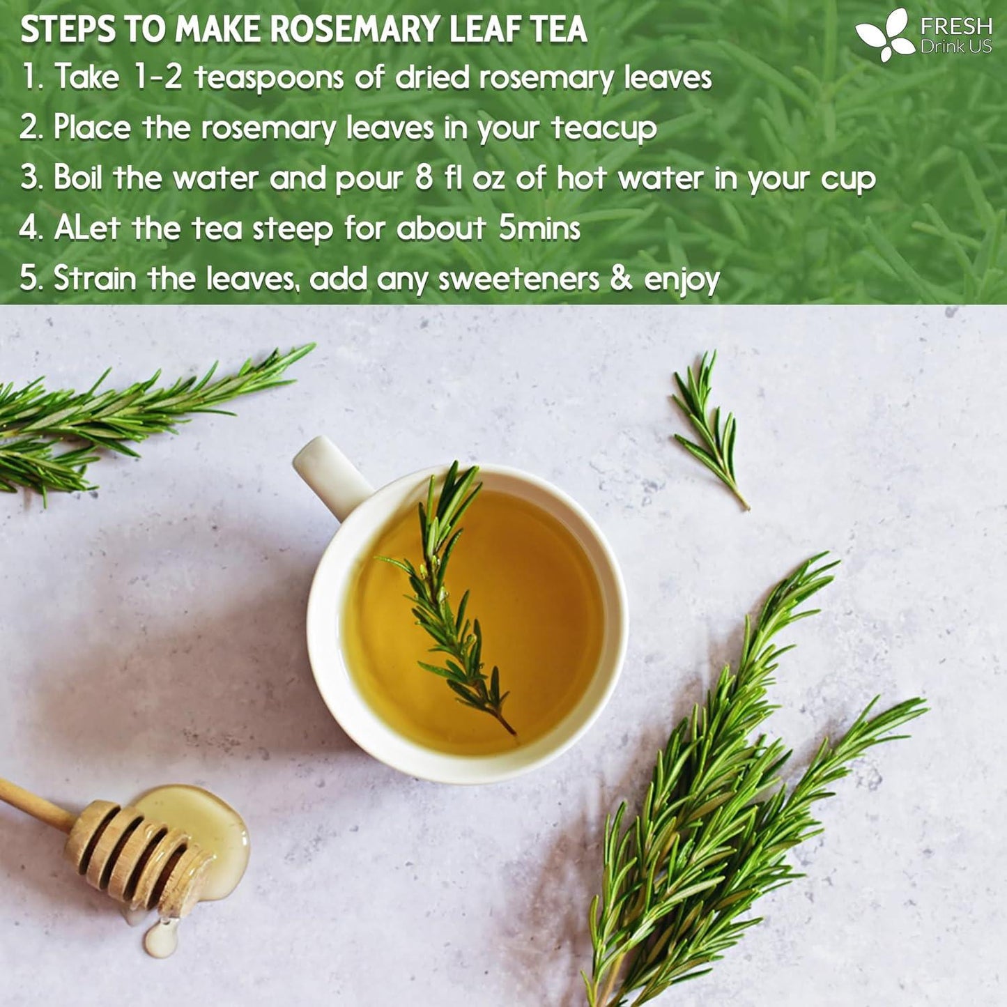 Premium Rosemary Leaf Tea Bags - 100% Natural & Pure