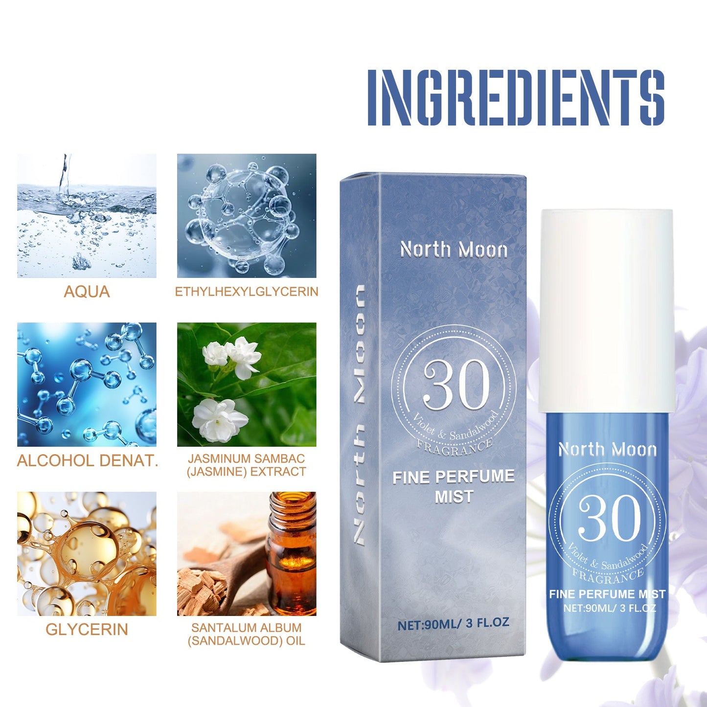 Violet Perfume Spray, Fresh Light Fragrance Behind Ears And Wrist Lasting Charm Perfume - Korvel