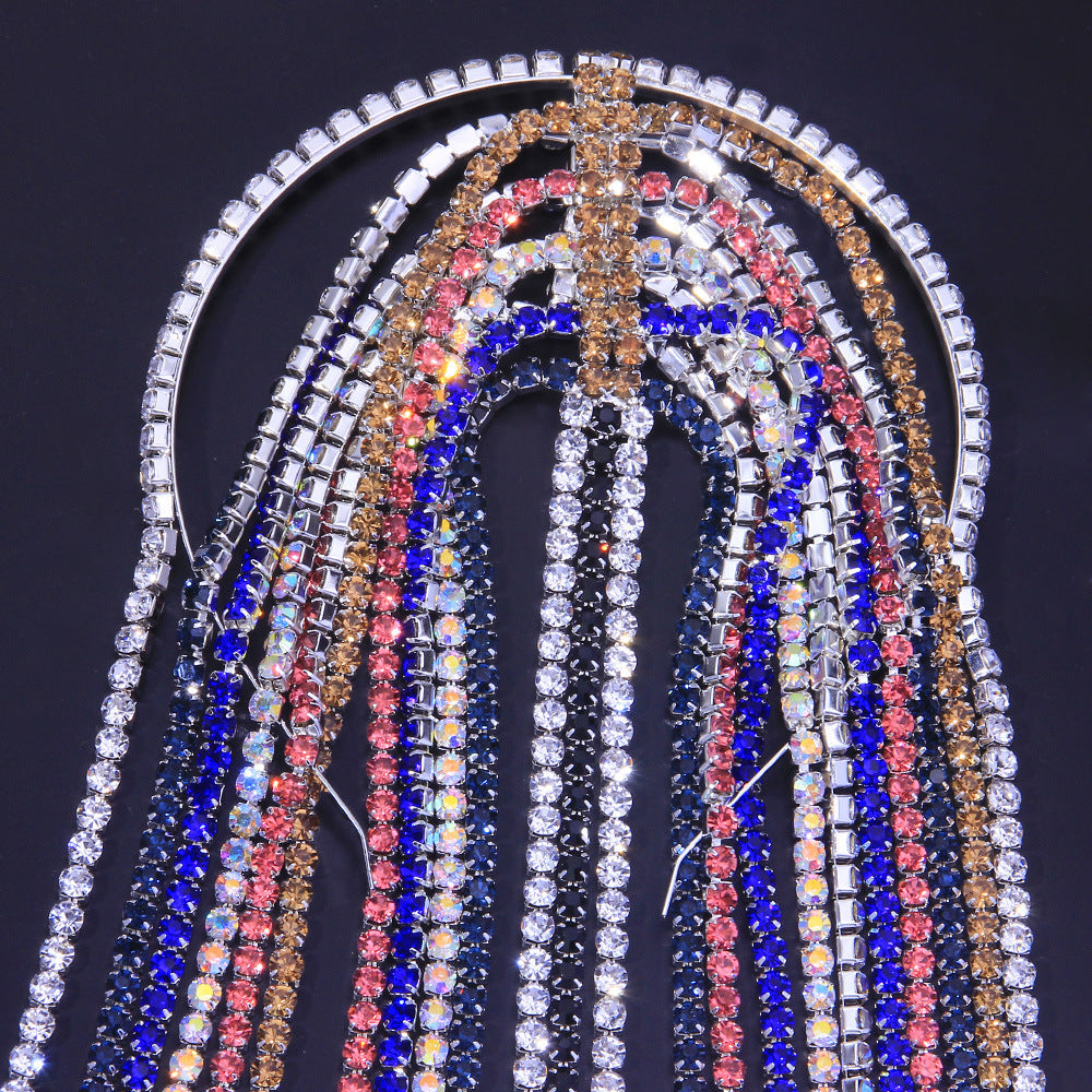 Rhinestone Long Tassel Headpiece - Premium Hair Accessory