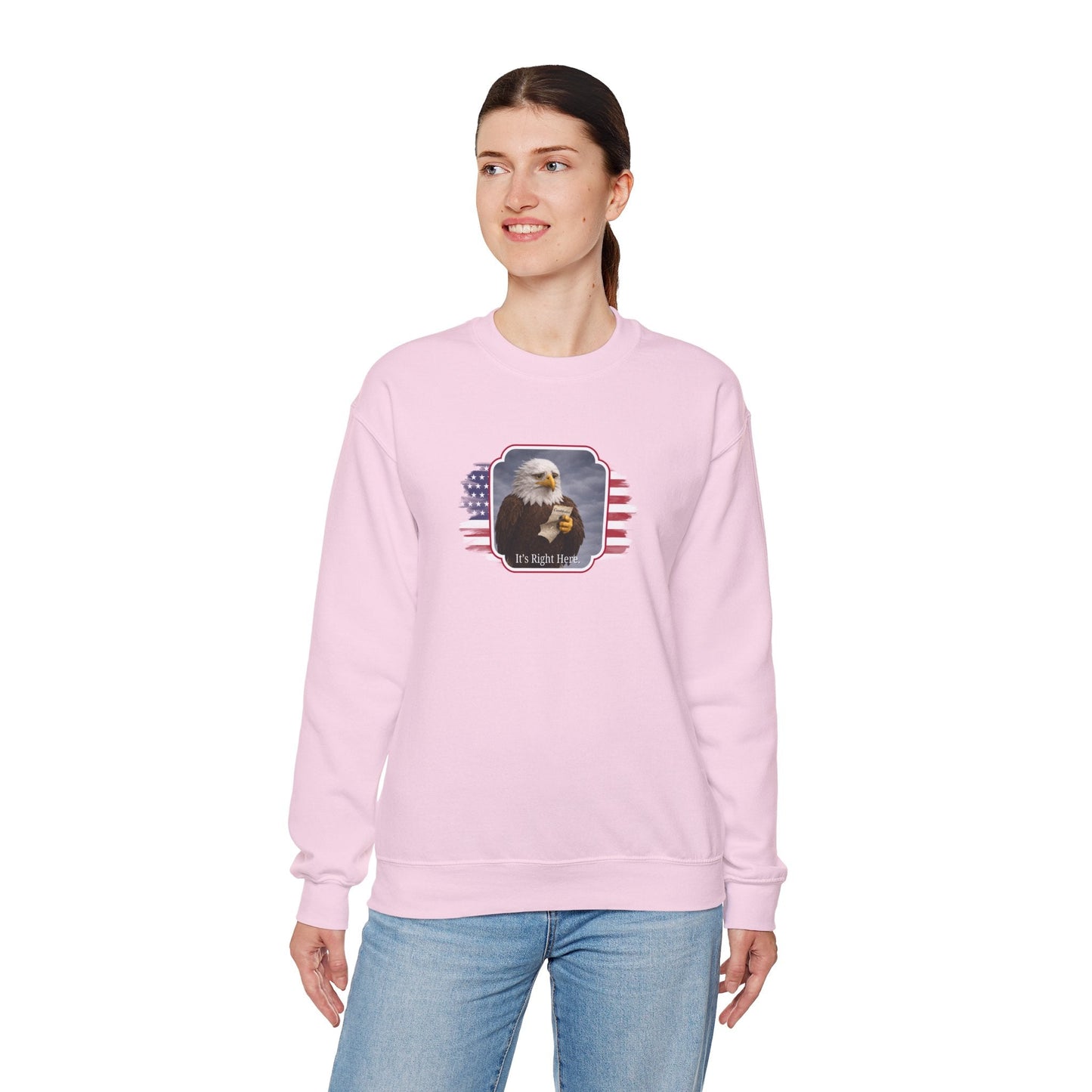 It's Right Here Political Parody Crewneck Sweatshirt