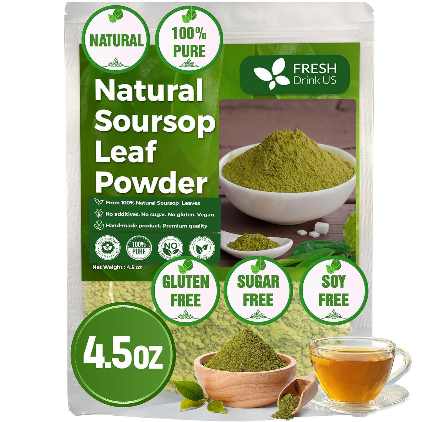 Premium Soursop Leaves Tea bags, Dried Soursop Leaves, Soursop Leaf Powder, Guanabana Leaves Tea, Hoja Guanabana Tea - Korvel