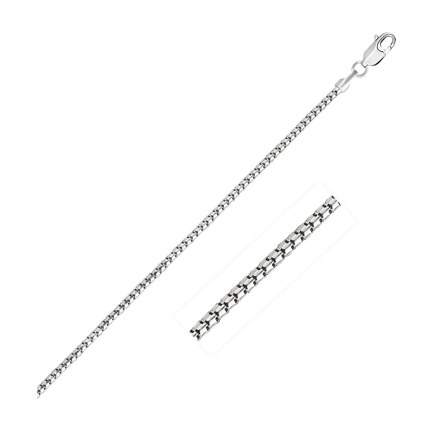 14k White Gold Ice Chain Necklace - 1.3mm