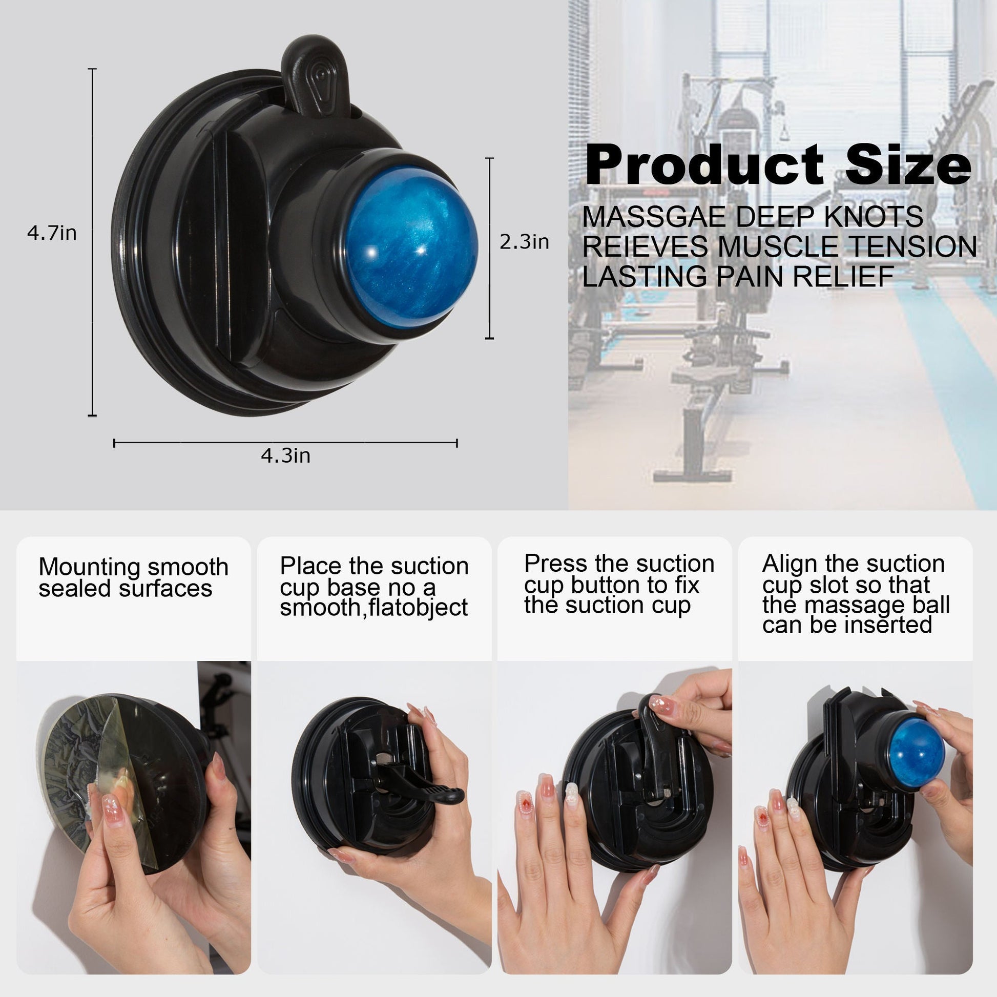 New Mountable Cold Massage Roller ball Products Portable Back Neck Cryo Ball Gym Fitness Cold ice massage Roller ball - Korvel